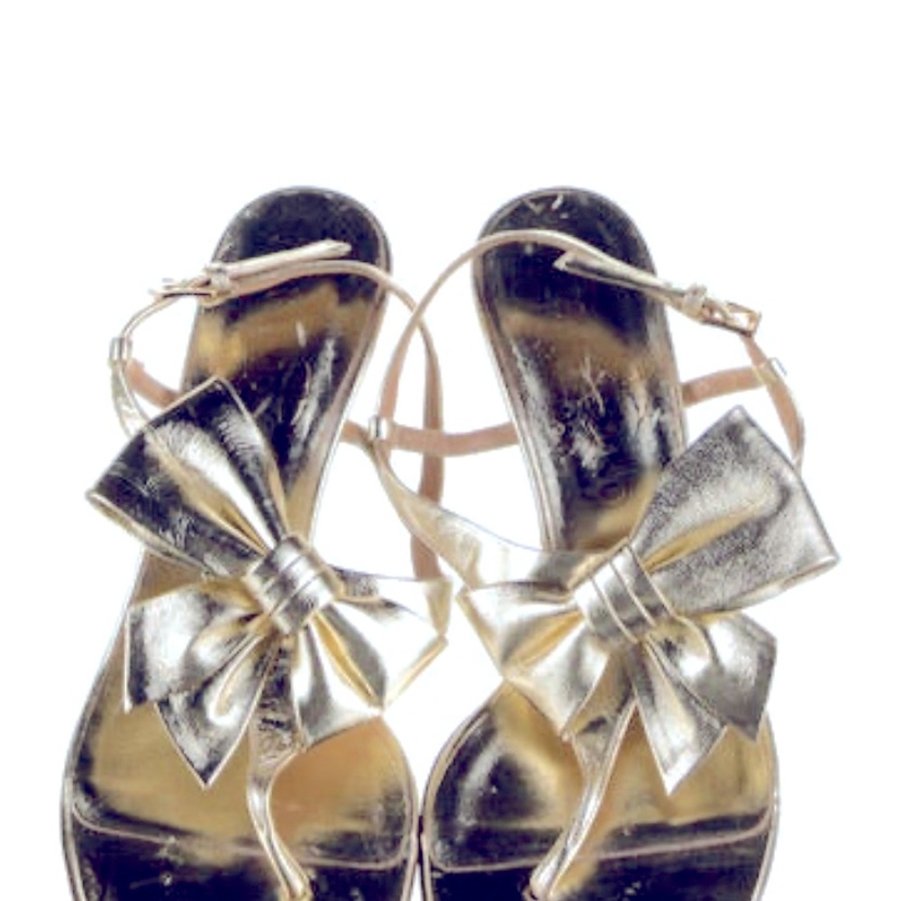 Valentino Gold Bow Sandal Heels
